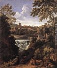 Gaspard Dughet Canvas Paintings - The Falls of Tivoli